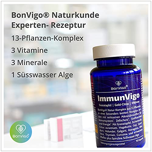 BonVigo Atem-Immun-Power hochdosiert - Pflanzen-Komplex, Multivitamin und Minerale breit synergetisch wirkend - Vereint unsere besten Rezepturen für Atem, Lunge, Immunsystem - Günstig im DUO (1)