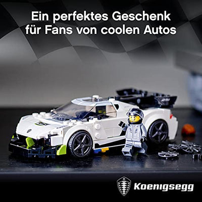 LEGO 76900 Speed Champions Koenigsegg Jesko Rennauto, Spielzeugauto, Modellauto zum selber Bauen