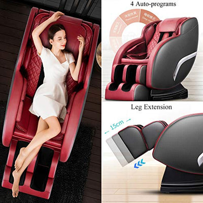 Lzour SL-Track-Massagestuhl, 4D-Ganzkörper-Zero-Gravity-Shiatsu-Recliner-Massagestühle mit Raumkapselauto-Erkennung 12 Massagemodi-Walze,Braun