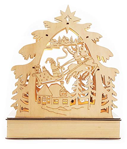 Wichtelstube-Kollektion Holz LED Tisch Schwibbogen Weihnachtsdorf im Erzgebirge Original