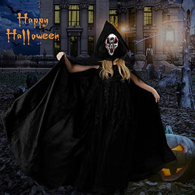 Halloween Umhang Set,Halloween Kostüm Set,Vampir Umhang,Halloween Umhang, Halloween Gesichtsmaske Handschuhe Halloween Sense für Halloween Party Dekoration Cosplay