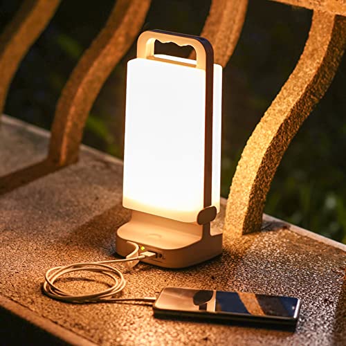 Lepwings LED Campinglampe Solar, Camping Laternen Dimmbar Touch 4400 mAh Notstrombank, IPX4 Wasserdicht, Akku Lampe für Camping, Abenteuer, Angeln, Blackout Notfallausrüstung