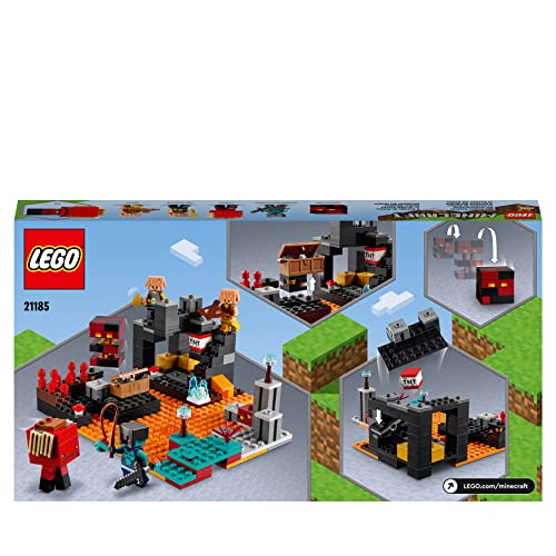 LEGO 21185 Minecraft Die Netherbastion Action-Spielzeug mit Figuren, inkl. Piglin, Set für Jungen und Mädchen ab 8 Jahre