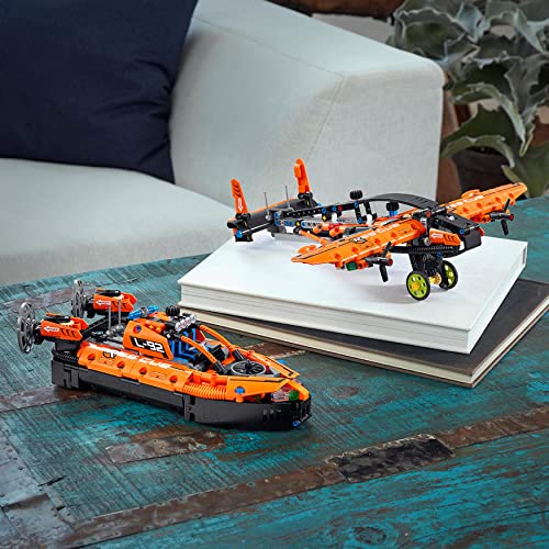 LEGO 42120 Technic Luftkissenboot für Rettungseinsätze - Flugzeug, 2-in-1 Spielzeug aus Bausteinen, Geschenk für Mädchen und Jungen ab 8 Jahren