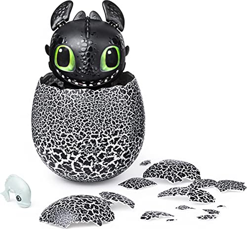 Dreamworks Dragons 6046183 Ohnezahn Babydrachen Ei, Hatching Dragon, Ohnezahn zum Ausbrüten, Soundeffekte, Kopf - und Bauchsensoren, interaktiv