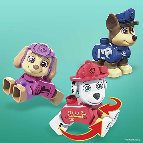 MEGA HDX93 - MEGA Bloks Paw Patrol Pup Pack Bauset mit 17 Bausteine, Spielzeug-Set für Kinder ab 3 Jahren