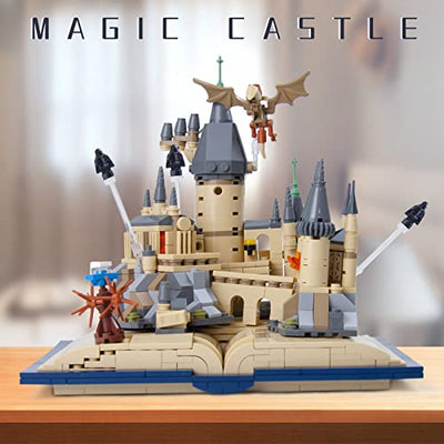 Harry Schloss Bauset Kompatibel Mit Lego, Magisches Schloss Buch Spielzeug Bausteine, Geschenksidee Bauspielzeug für Erwachsene/Zauberwelt-Fans und Kinder(727 Stück)