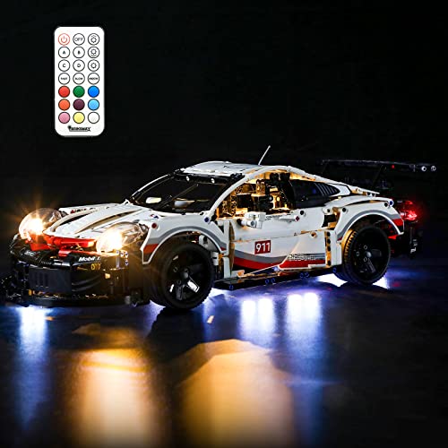 BRIKSMAX Led Beleuchtungsset für Lego Technic Porsche 911 RSR - Compatible with Lego 42096 Bausteinen Modell - Ohne Lego Set（Fernbedienung Version