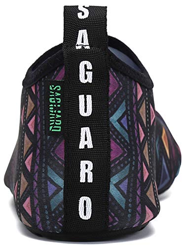 SAGUARO Badeschuhe Wasserschuhe Neoprenschuhe Frauen Barfuß Schwimmschuhe Strandschuhe Tauchschuhe Wassersport Surf Aqua Schuhe für Damen Herren(Böhmische Violett, 38/39 EU)