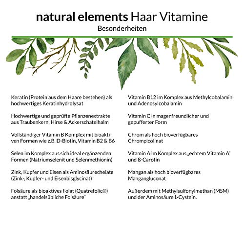 Haar Vitamine - 180 Kapseln - Premium: Hochdosiert mit Keratin, Biotin, Selen, Zink, Hirseextrakt, bioaktiven B-Vitaminen & mehr - Laborgeprüft