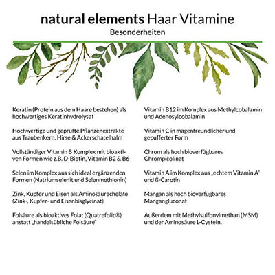 Haar Vitamine - 180 Kapseln - Premium: Hochdosiert mit Keratin, Biotin, Selen, Zink, Hirseextrakt, bioaktiven B-Vitaminen & mehr - Laborgeprüft