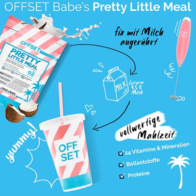 Vollwertiger Mahlzeitenersatz von OFFSET Nutrition ® | Pretty Little Meal Coco Coast | Abnehm Shake unter 210 Kalorien | 560 g für 28 Portionen | mit Vitaminen und Proteinen