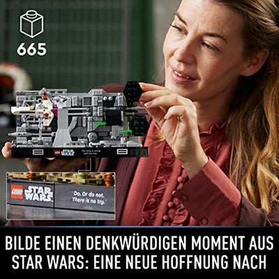 LEGO 75329 Star Wars Death Star Trench Run Diorama Set, baubares Modell für Erwachsene mit Luke Skywalkers X-Wing, Fanartikel, Deko, Geschenk