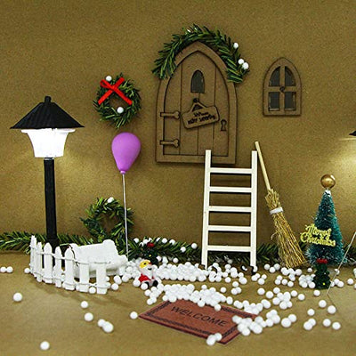 Wichteltür Zubehör Weihnachten, Amokee 22 pcs Wichteltür Weihnachten Set, Miniatur Puppenhaus Wichtel Zubehör Weihnachten Feentür, Wichtelhaus Weihnachtsdeko, Weihnacht Dänische Deko für Kinder