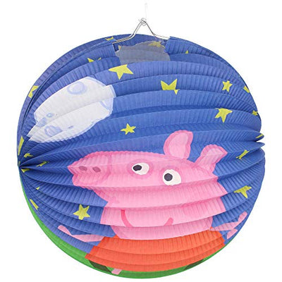 com-four 2X Ballon-Laterne für Sankt Martin und Halloween - Papierlaterne mit Motiv aus der Fernsehserie Peppa Pig - Martinslaterne für Kinder