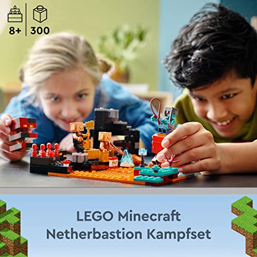 LEGO 21185 Minecraft Die Netherbastion Action-Spielzeug mit Figuren, inkl. Piglin, Set für Jungen und Mädchen ab 8 Jahre