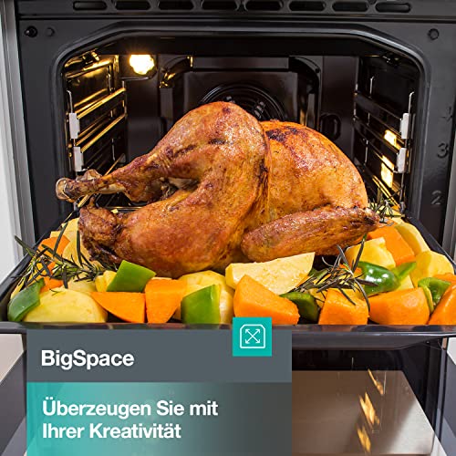 Gorenje OptiBake BOS6737 E02B Einbau-Backofen / 77L / AquaClean/Heißluft/ExtraSteam/AirFry/PerfectGrill/Pizzamode 300°C/Schwarz