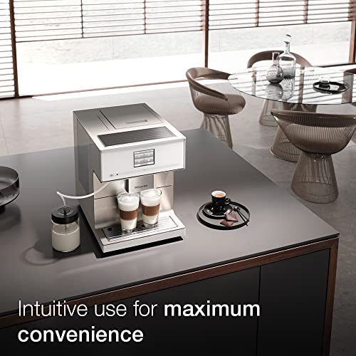 Miele CM 7350 CoffeePassion Kaffeevollautomat – Mit OneTouch for Two, AromaticSystem, 8 Genießerprofile, DoubleShot, CupSensor, WLAN-fähig, Cappuccinatore u. v. m. – Brillantweiß