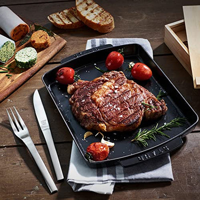 Zwilling 07150-359-0 Steak Besteckset in rustikaler Holzbox, Edelstahl, 12-teilig, Silber, Normal