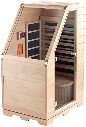 newgen medicals Infrarotkabine: Kompakte Infrarot-Sitzsauna aus Hemlock-Holz; 760 W; 0.62 m² (Infrarotsauna)