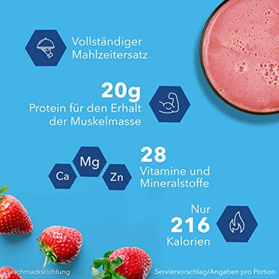 OPTIFAST KONZEPT Diät Shake Erdbeer zum Abnehmen | eiweißreicher Mahlzeitersatz mit wichtigen Vitaminen und Mineralstoffen | schnell zubereitet und lecker im Geschmack | 8 x 55g