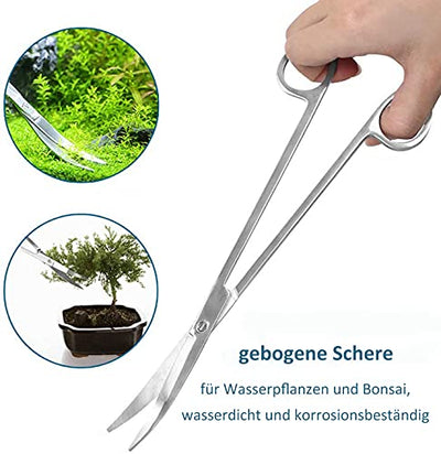 capetsma Aquascaping Tools, Lang Edelstahl Aquarium Pflanzenwerkzeuge Aquarium Pinzette Schere Spachtel Werkzeug Set Bonsai Kit Algenschaber Aquarium Reinigungsset für Aquarium Starter Kit