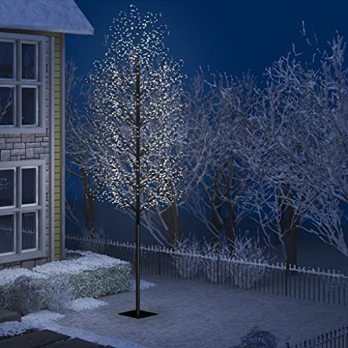 Weihnachtsdeko Draußen LED, Weihnachtsbaum 2000 LEDs Kaltweißes Licht Kirschblüten 500 cm Weihnachtsbeleuchtung für Weihnachtsdeko Innen & Außen