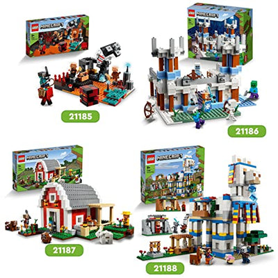 LEGO 21188 Minecraft Das Lamadorf Set, Spielzeug-Haus mit Dorfbewohnern, Tier-Figuren und 6 Modulen, Geschenk zu Weihnachten