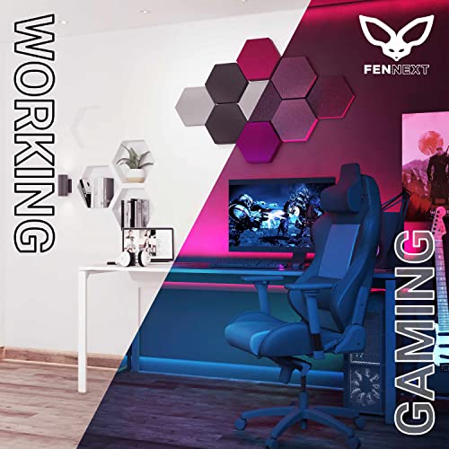 FENNEXT ® Velvet Schallabsorber Wand - Dekorative Hexagon Akustikpaneele für Gaming, YouTube Studio, Büro - 8x 3D Wandpaneele OCEAN SHADES