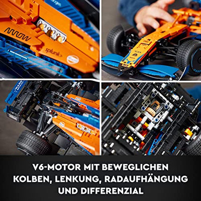 LEGO 42141 Technic McLaren Formel 1 Rennwagen, Rennauto, Geschenkidee für Erwachsene, Männer, Frauen, Ihn, Sie, Ehemann, 2022 Modellauto-Set für Erwachsene