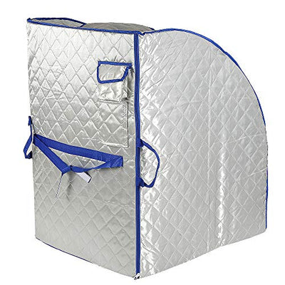 XUANYU Tragbares Infrarot Sauna 1000W Mobile Mini Heimsauna Wärmekabine Sitzsauna Saunakabine Familiensauna, 5 Farben, ca. 70 * 80 * 98 cm (Silber)