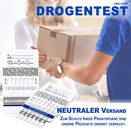 5 x One+Step Drogentest, Drogenschnelltest für 7 Drogenarten I Kokain I Cannabis I Methampetamin I Opiate I Amphetamine I EDDP I Benzodiazepine