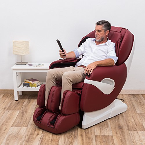 Samsara® 2D Massagesessel - Rot (Modell 2022) –Shiatsu Relaxsessel mit 5 Massagefunktionen- Schwerelosigkeit, Luftverdichtung und Wärmefunktion - 2 Jahre Garantie GLOBAL RELAX®