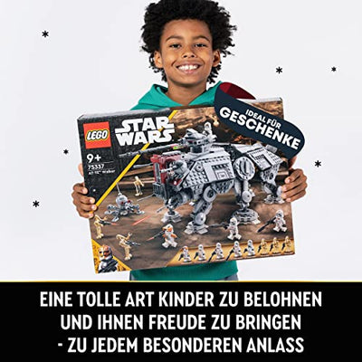 LEGO 75337 Star Wars at-TE Walker, Bewegliches Spielzeugmodell, Set mit Minifiguren inkl. 3 Klonsoldaten, Kampfdroiden und Zwergspinnendroide, Geschenk zu Weihnachten