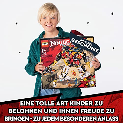 LEGO 71765 NINJAGO Ultrakombi-Ninja-Mech, 4-in-1-Spielzeug ab 9 Jahren mit Spielzeugauto, Jet und Panzer, Geschenk zu Weihnachten mit Fahrzeugen und 7 Figuren