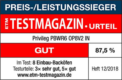 Privileg PBWR6 OP8V2 IN Einbau-Backofen/ A+ / 71 L / Pyrolyse-Reinigungssystem / Backauszug mit 2 Ebenen / Edelstahl / Turn&Go / Click&Clean / Versenkbare Bedienknebel