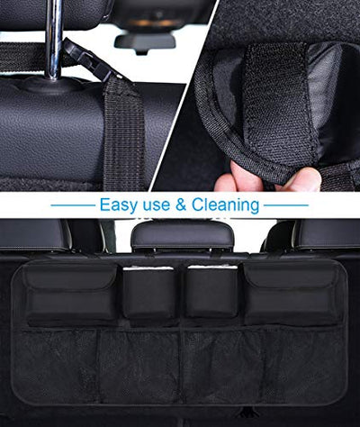 URAQT Kofferraum Organizer Auto, Auto Aufbewahrungstasche, Kofferraumtasche Auto, Wasserdichten Taschen Auto mit Starkes elastisches, Zauberstabstruktur für SUV, Schwarz