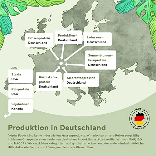 Vegan Protein - NEUTRAL - Pflanzliches Proteinpulver aus gesprossten Reis, Erbsen, Sojabohnen, Leinsamen, Amaranth, Sonnenblumen- und Kürbiskernen - 600g Pulver