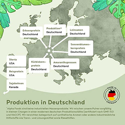 Vegan Protein - NEUTRAL - Pflanzliches Proteinpulver aus gesprossten Reis, Erbsen, Sojabohnen, Leinsamen, Amaranth, Sonnenblumen- und Kürbiskernen - 600g Pulver