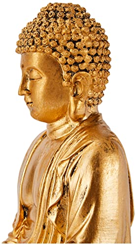 Zen'Light Buddha Statue Gold, Kunstharz, 16 x 10 x 20 cm