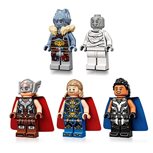 LEGO 76208 Marvel Das Ziegenboot Spielzeug-Schiff aus Thor: Love & Thunder, Avengers-Set zum Bauen mit Minifiguren und Sturmbrecher, Geschenk zu Weihnachten