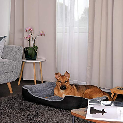 Hundebett, Hundekissen, Hundekörbchen mit Wendekissen, Größe XL, Farbe grau/schwarz