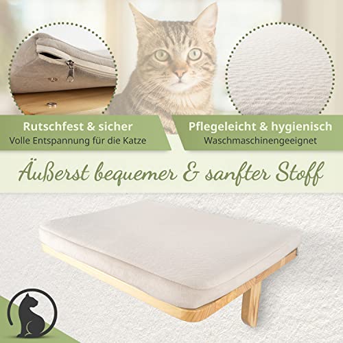 Neu I WOOWOOD Katzen-Kletterwand 2.0 I Innovative Katzen-Hängematte I inkl. 2 Katzentreppen I Katzen-Bett I Katzenmöbel I Wandkratzbaum I 3-teilig