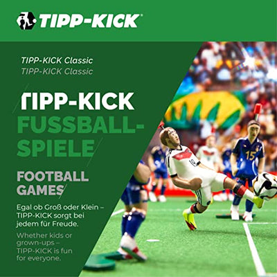 TIPP-KICK Classic 78,5x47,5 cm – Das spielfertige Set mit 2X Spieler, 2X Torwart, 2X Plastiktor, 2X Ball I Spielfeld aus Filz