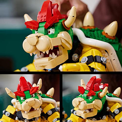 LEGO 71411 Super Mario Der mächtige Bowser, 3D-Modell-Bausatz, Bewegliche Figur zum Sammeln mit Duellplattform, Geschenkidee für Fans