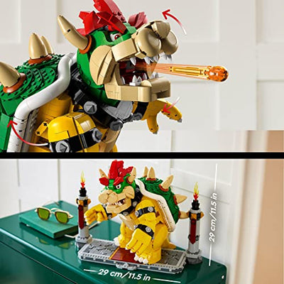 LEGO 71411 Super Mario Der mächtige Bowser, 3D-Modell-Bausatz, Bewegliche Figur zum Sammeln mit Duellplattform, Geschenkidee für Fans