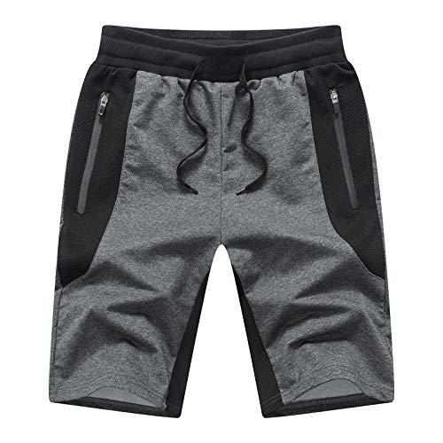 Tansozer Kurze Hosen Herren Mit Taschen Shorts Herren Sommer Sport Gym Shorts Jogginghose Herren Kurz Sweat Kurze Hose MäNner Jogging Shorts Dunkelgrau XL