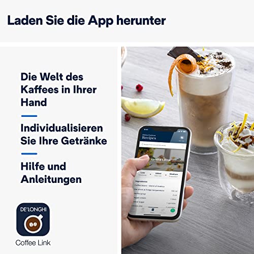 De'Longhi Eletta Explore Perfetto ECAM452.57.G Kaffeevollautomat mit LatteCrema Milchsystem, heiße und erfrischende Getränke auf Knopfdruck, 3,5 Zoll TFT Touchscreen Farbdisplay,Kaffeekanne inklusive