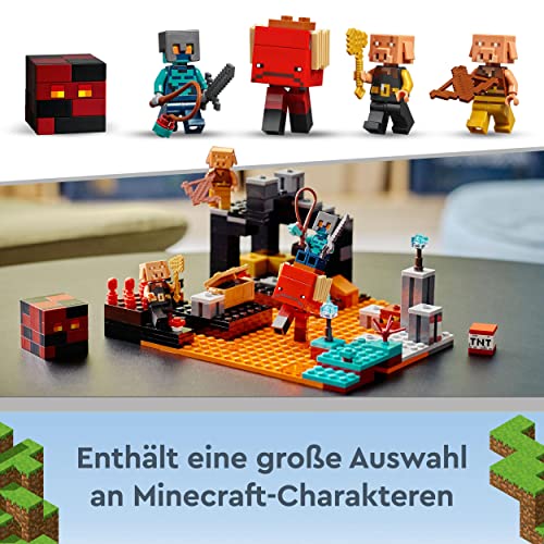 LEGO 21185 Minecraft Die Netherbastion Action-Spielzeug mit Figuren, inkl. Piglin, Set für Jungen und Mädchen ab 8 Jahre