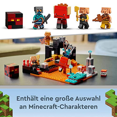 LEGO 21185 Minecraft Die Netherbastion Action-Spielzeug mit Figuren, inkl. Piglin, Set für Jungen und Mädchen ab 8 Jahre